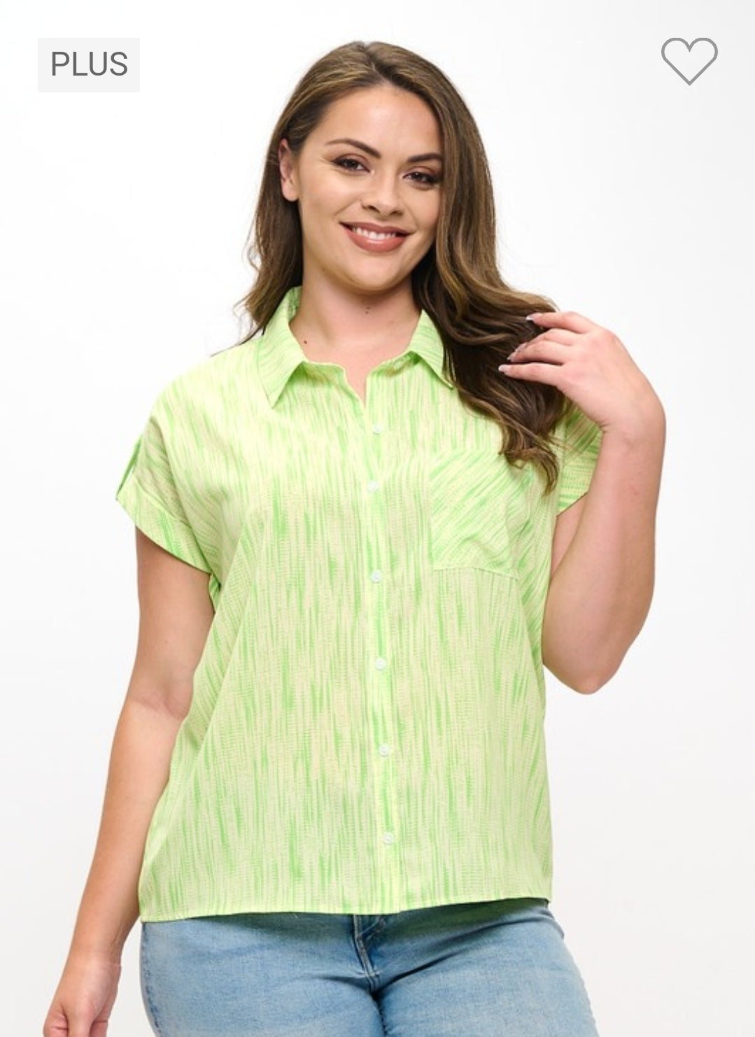 Sierra Breeze Button-Up Blouse( Plus Size)
