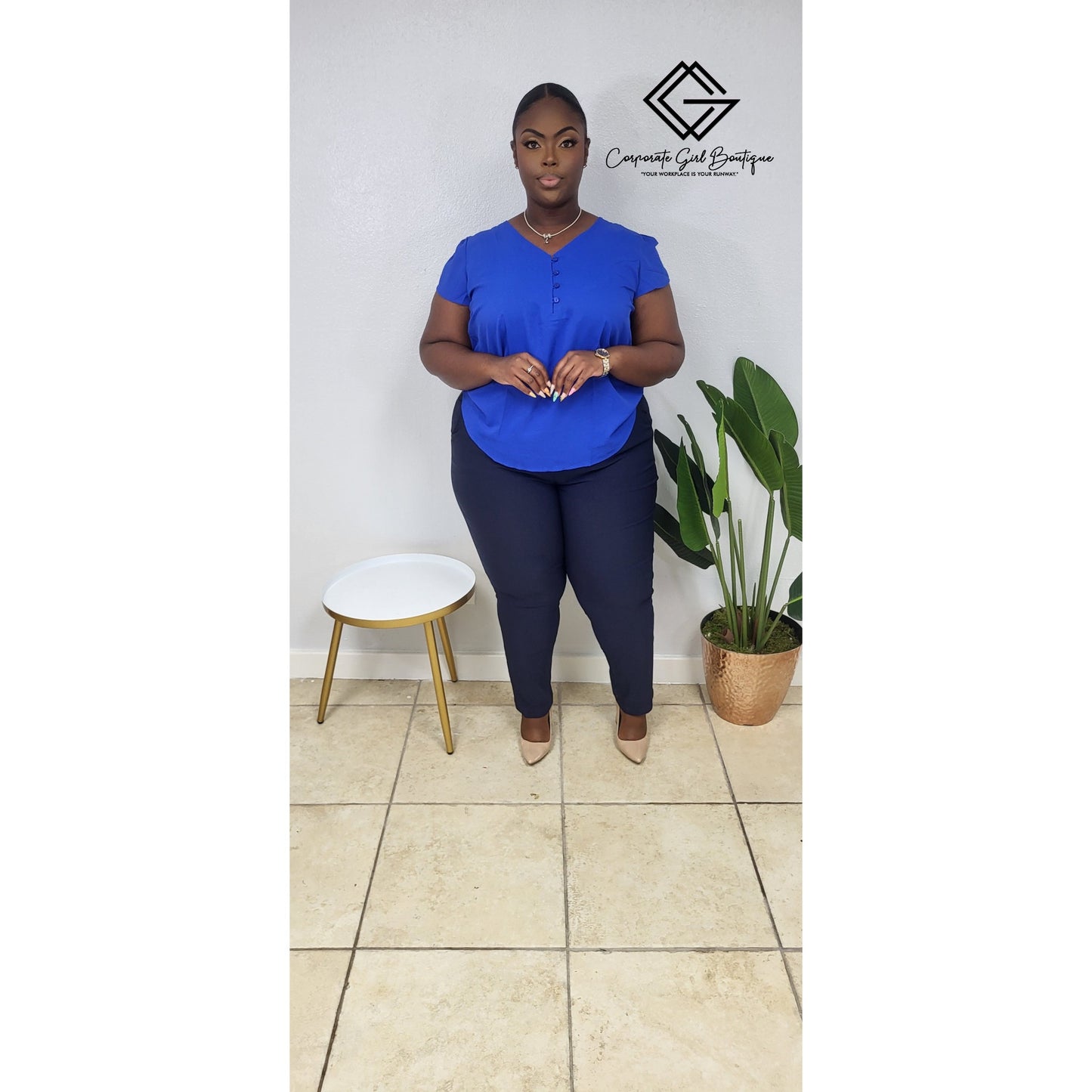 Butterfly Sleeve Blouse-Plus Size