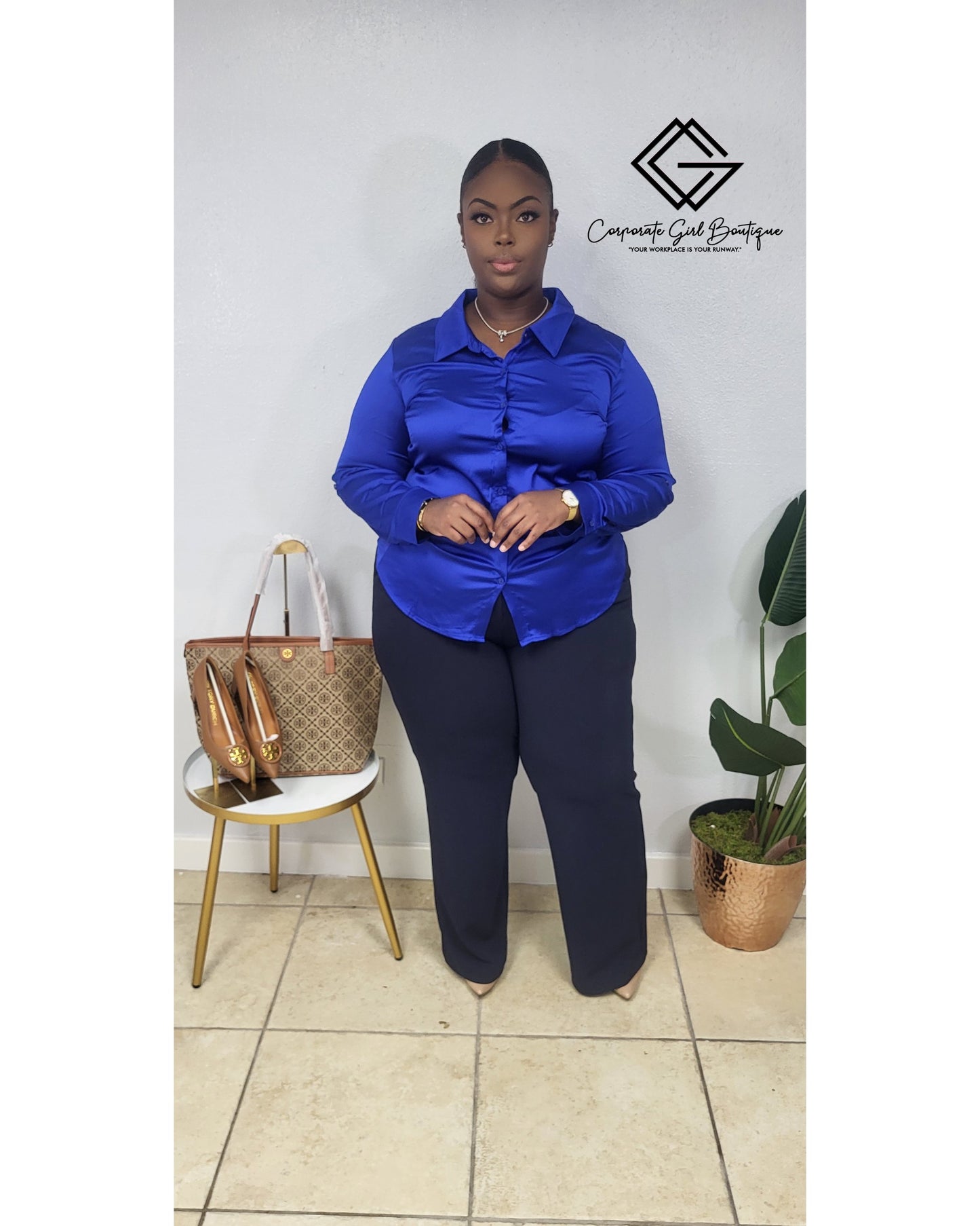 Office Worthy Orange Blouse-Plus size Blouse