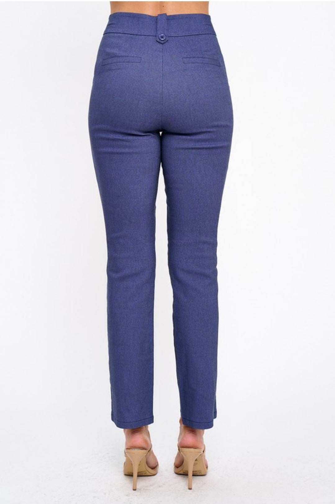 High Waisted Button Detail Pants