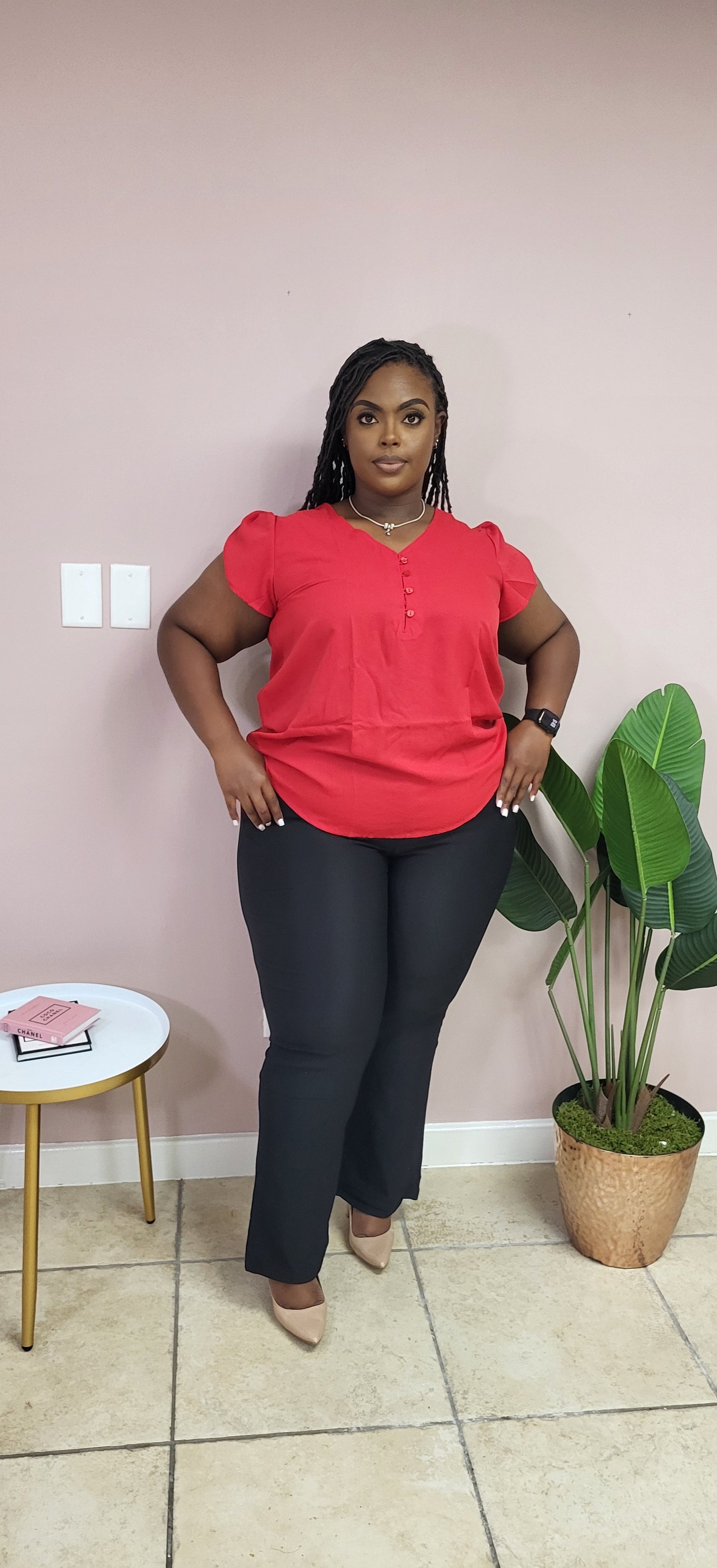 Butterfly Sleeve Blouse-Plus Size