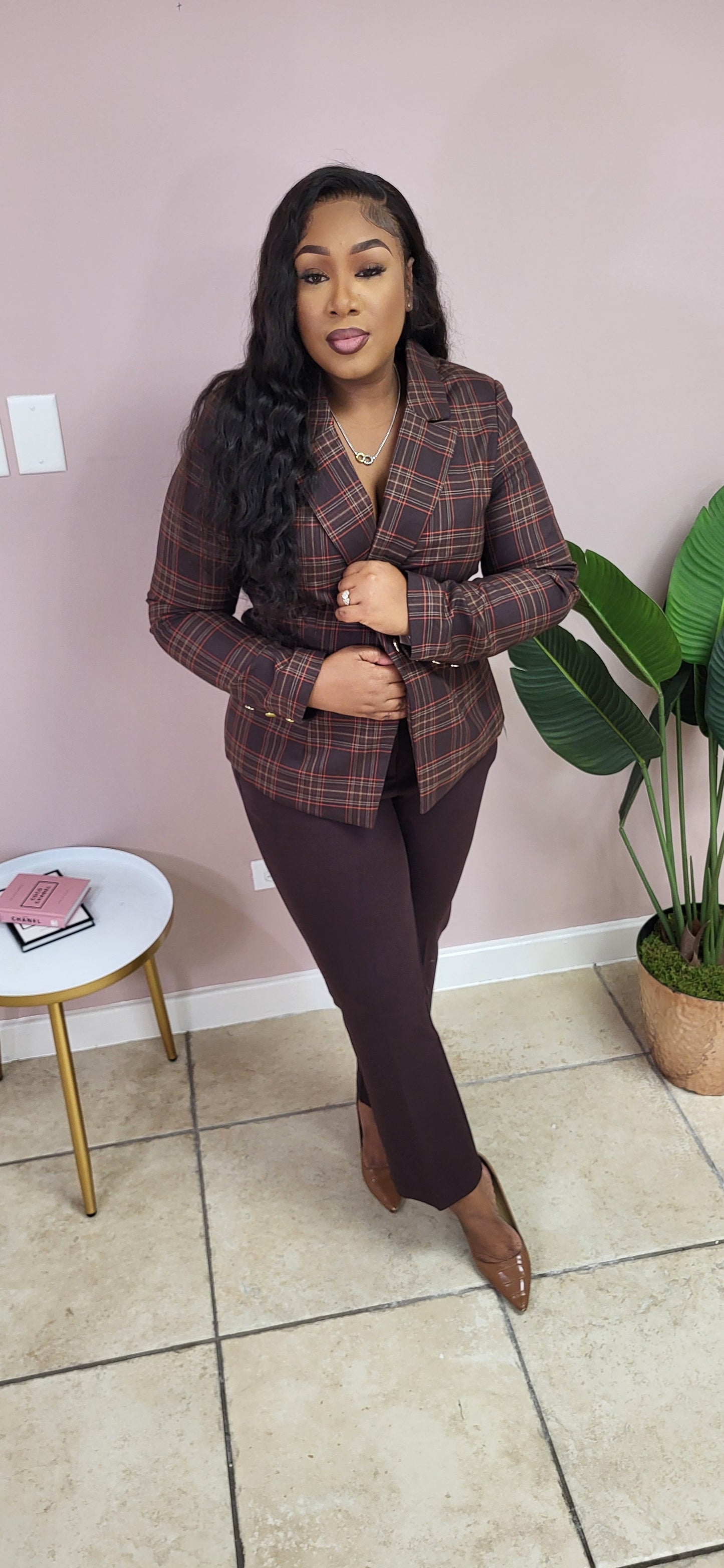 Brown Plaid Suit
