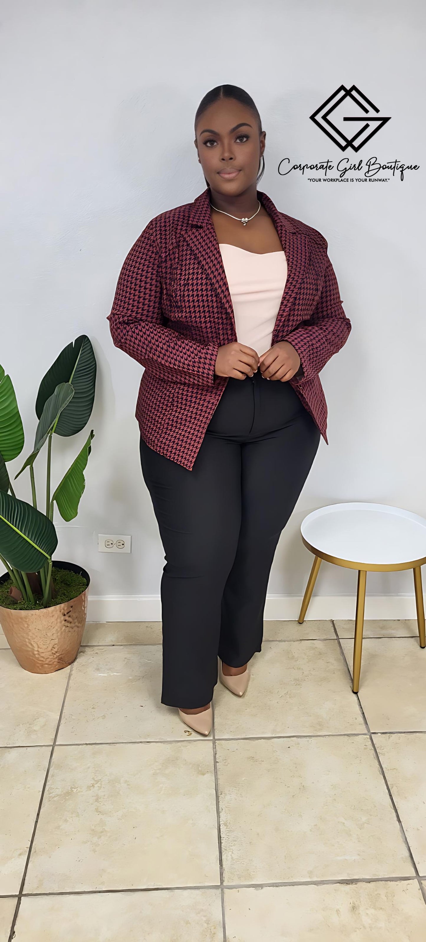 Crimson Nior Printed Jacket- Plus Size