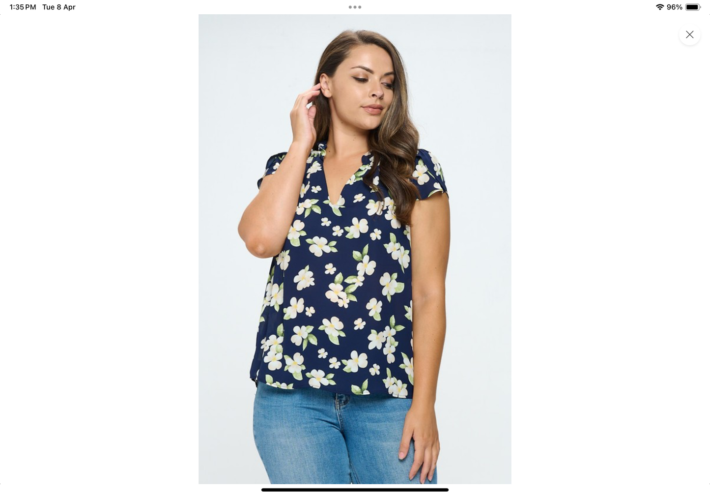 Petal Print Blouse- Plus Size