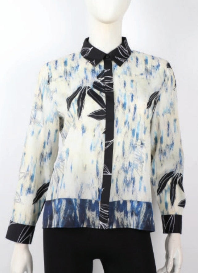 Collared Abstract Blouse