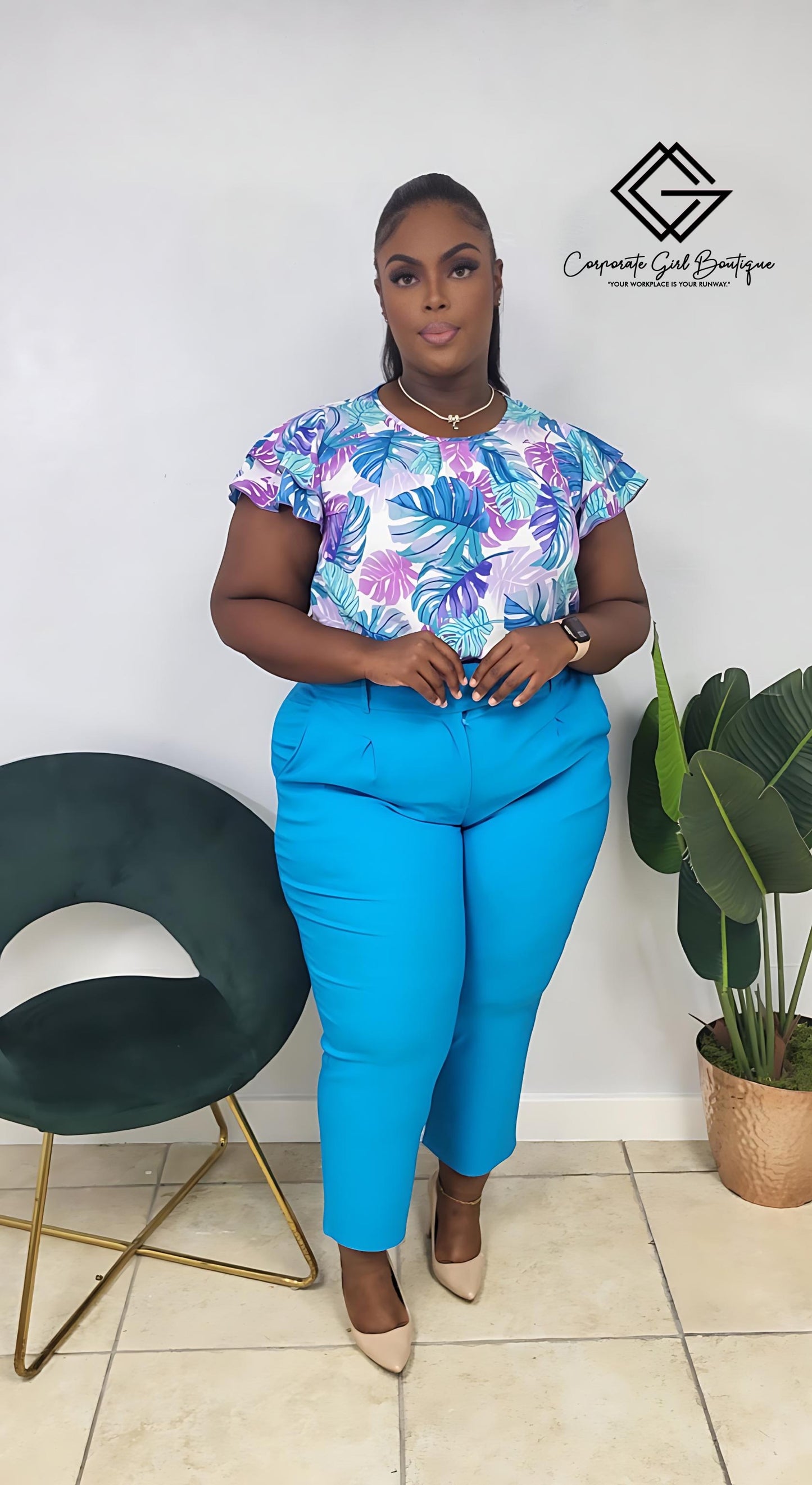 Island Violet Blouse -Plus size