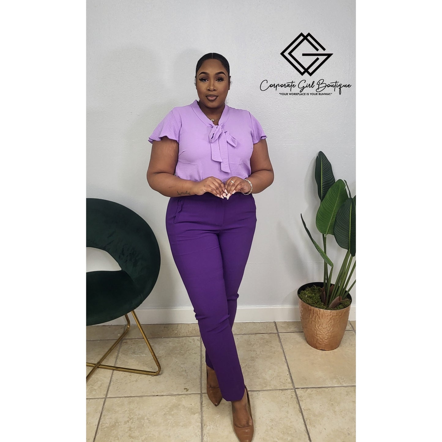 Executive Charm Bow Blouse
