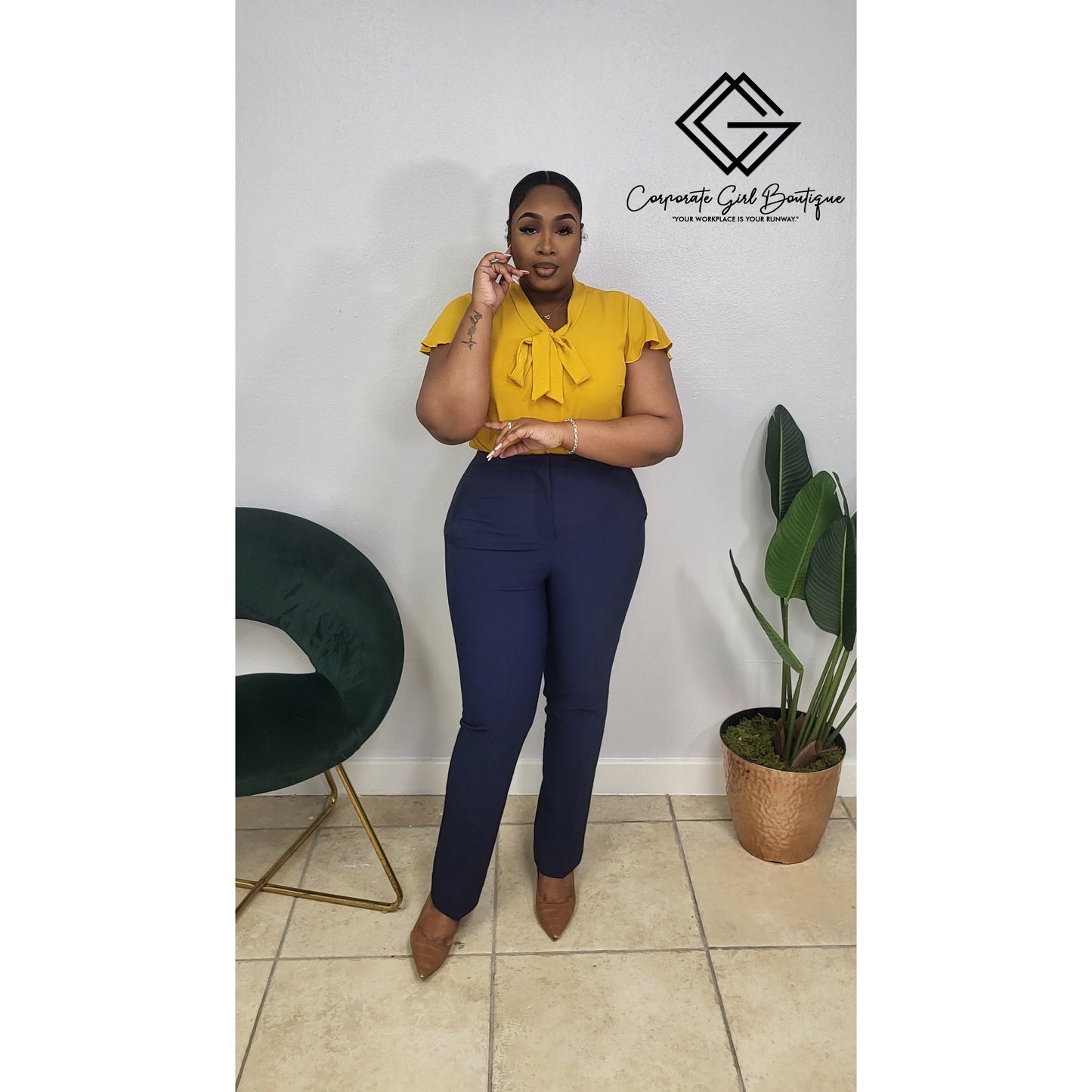 Executive Charm Bow Blouse