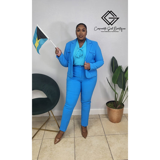 Aqua Blue Waves Suit