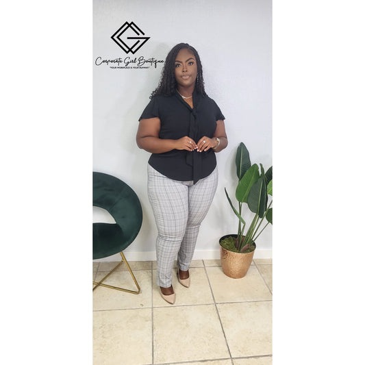 Executive Bow Blouse- Plus size