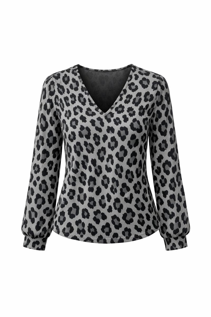 Power Print V Neck Blouse