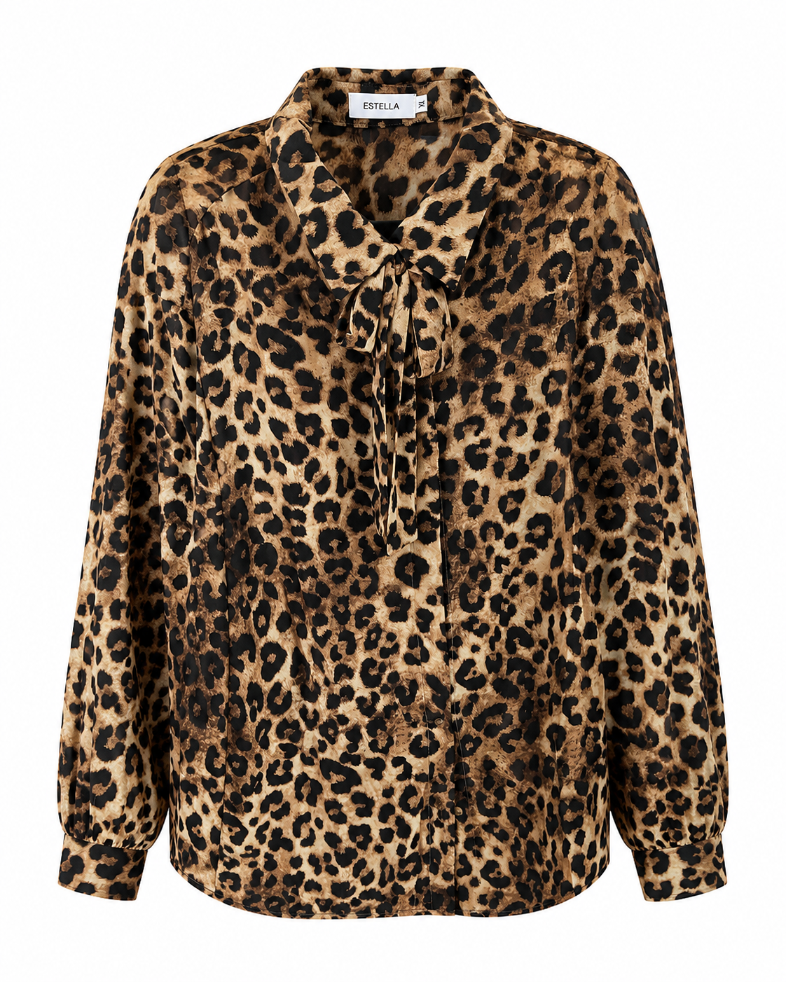 Leopard Bow Blouse Plus Size