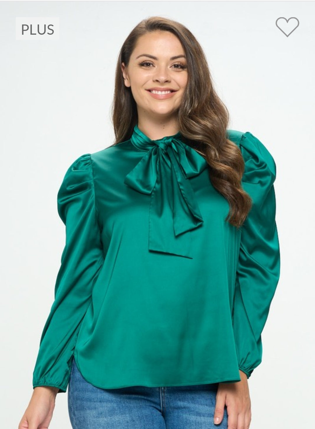 Satin Fierce Bow Blouse Plus Size