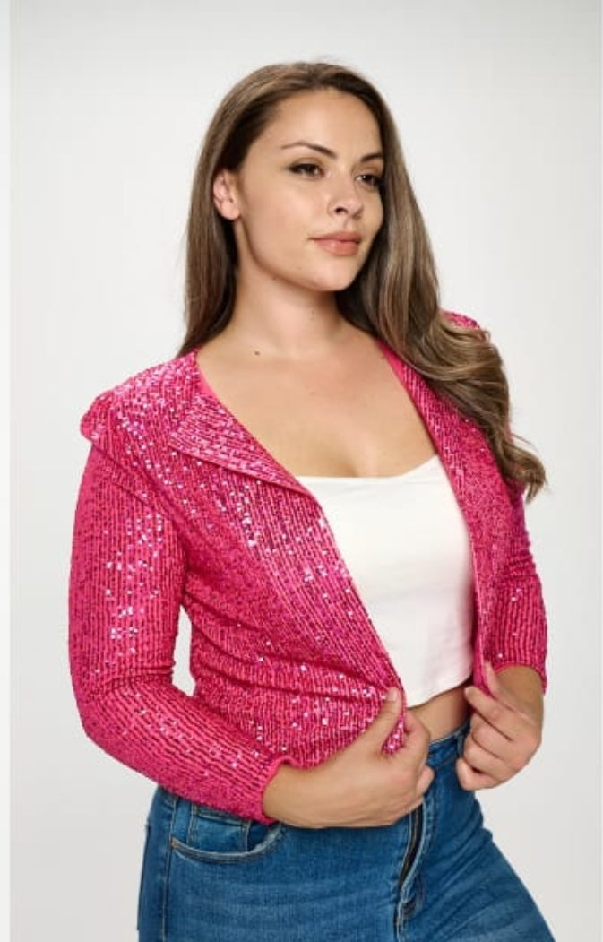 Sequins Office Party Blazer- Plus Size