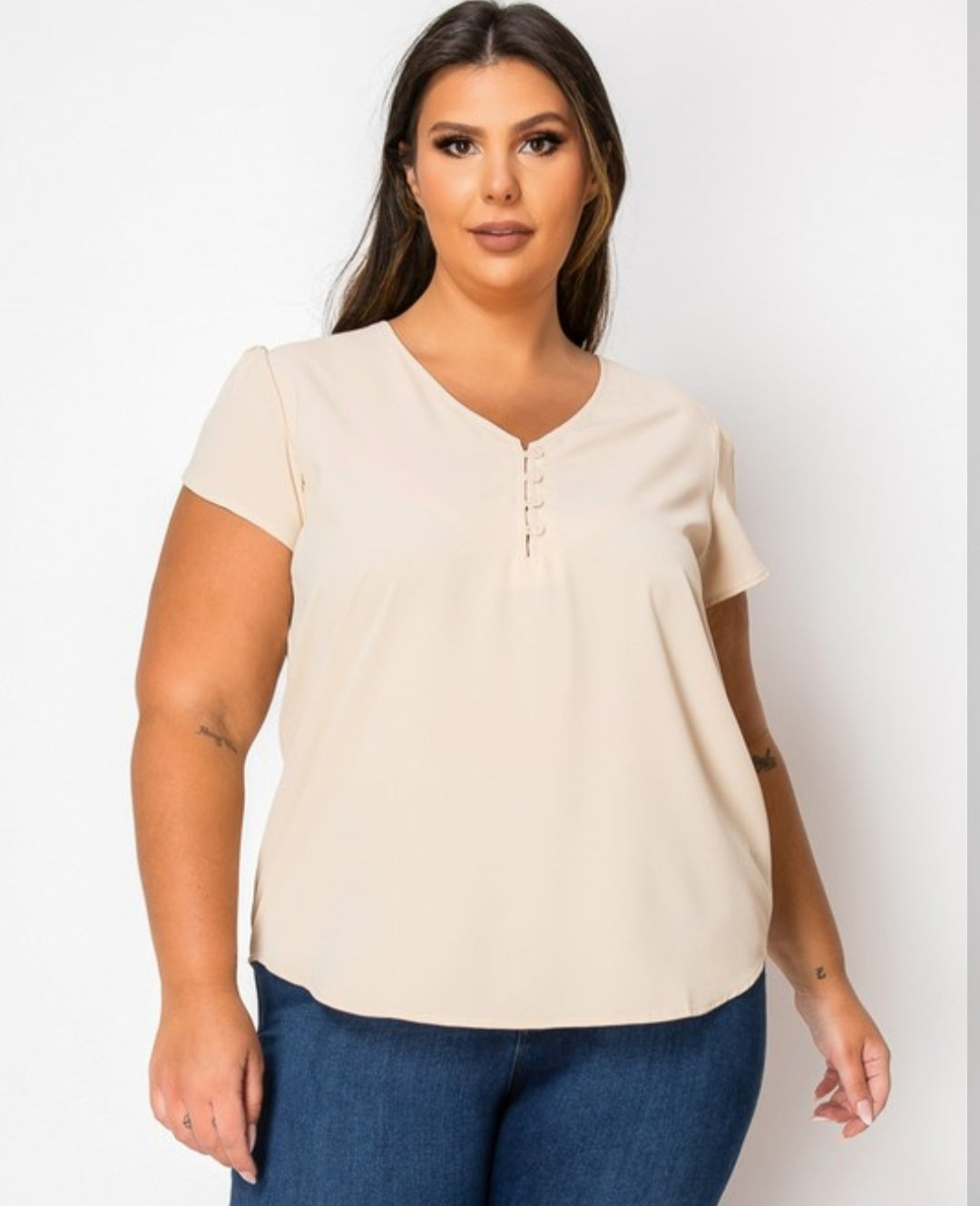 Butterfly Sleeve Blouse-Plus Size