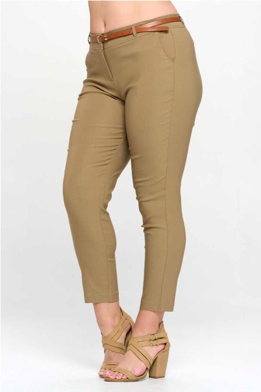 Chino Pixie Ankle Pants- Plus Size