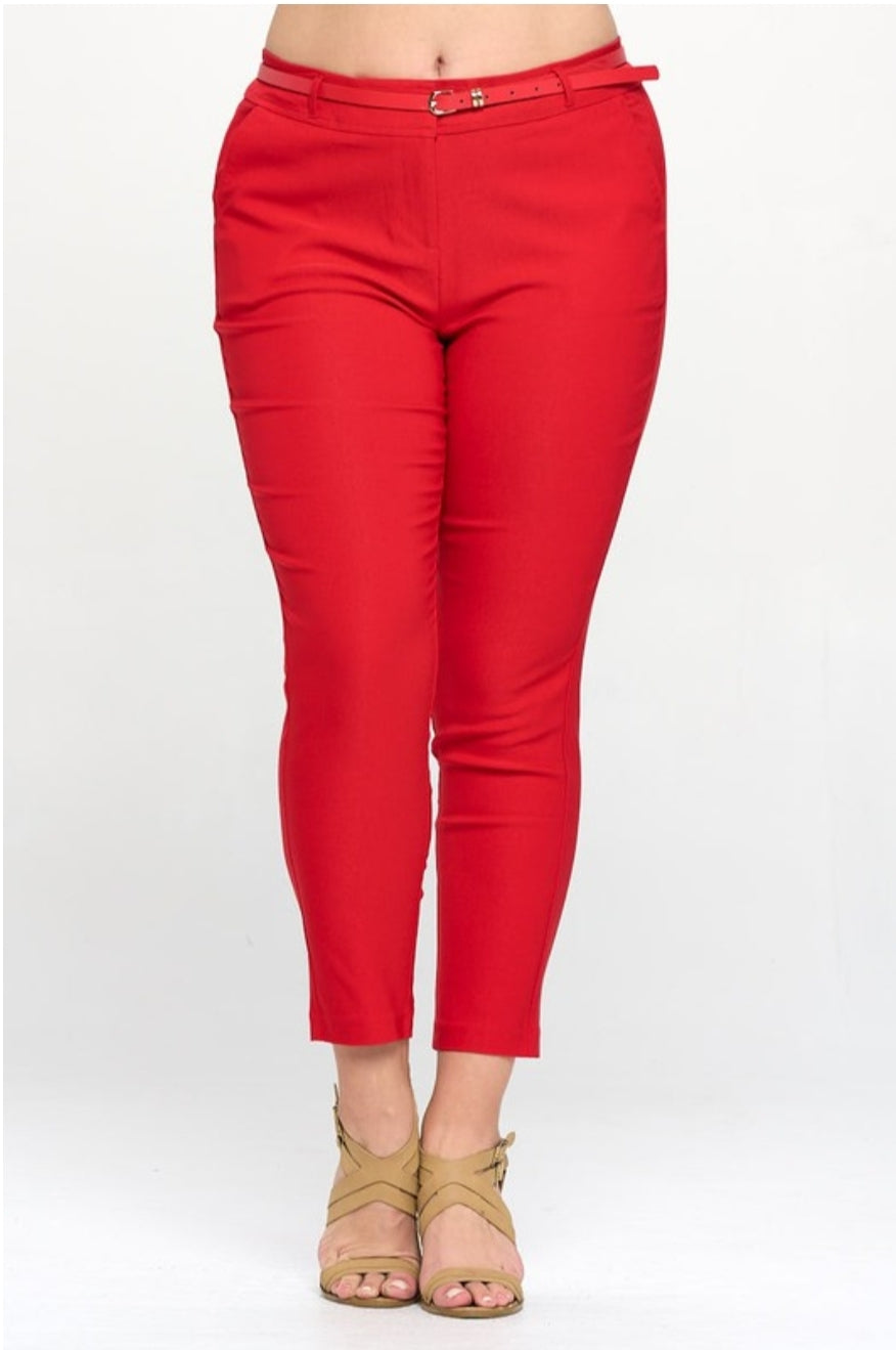 Chino Pixie Ankle Pants- Plus Size