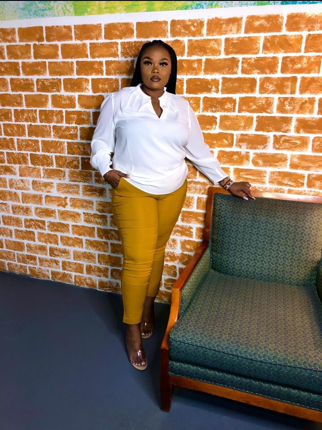 "Off The Clock" Ruffle Collar Blouse