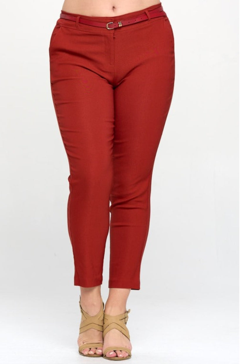 Chino Pixie Ankle Pants- Plus Size