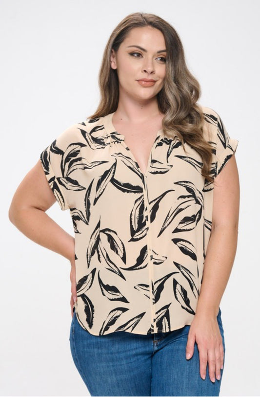 The Tropic V-Neck Blouse -Plus size