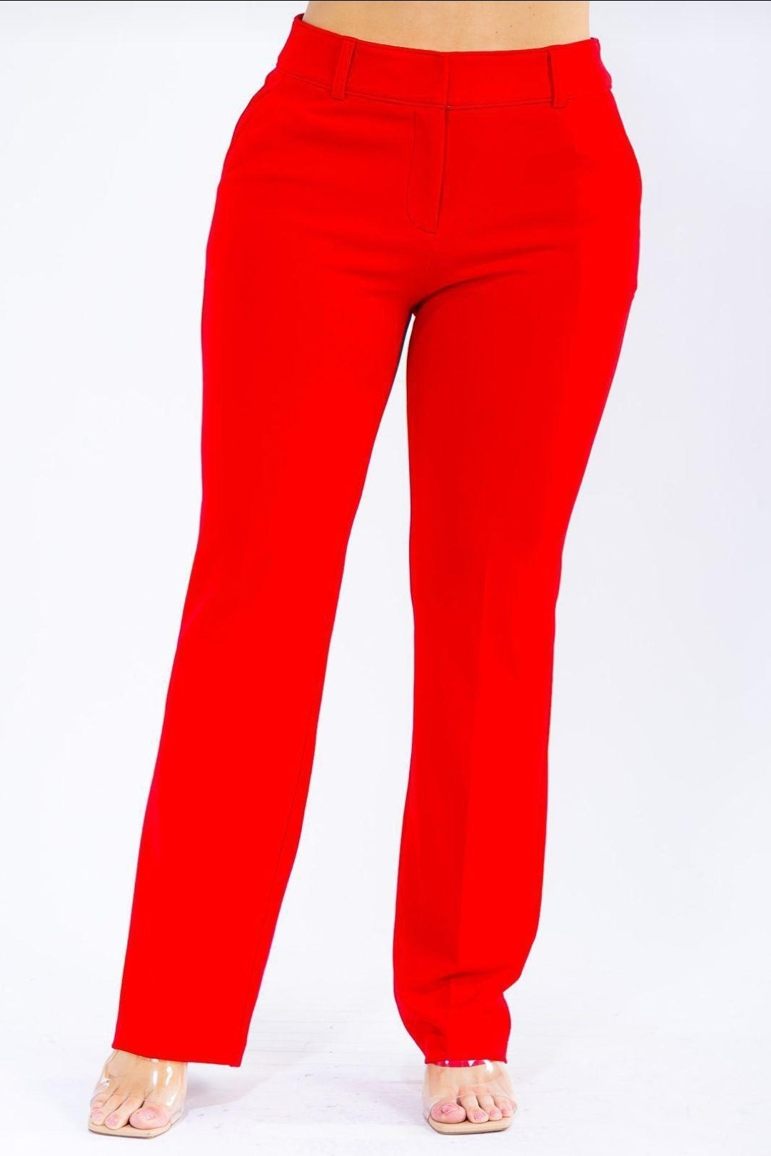 Red Straight Leg Pants