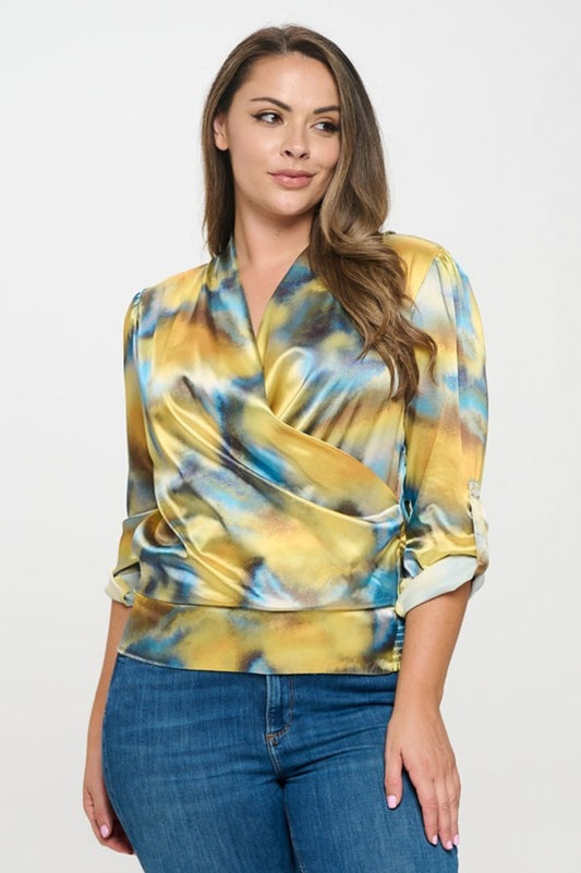Golden Horizon  Wrap Blouse- Plus size