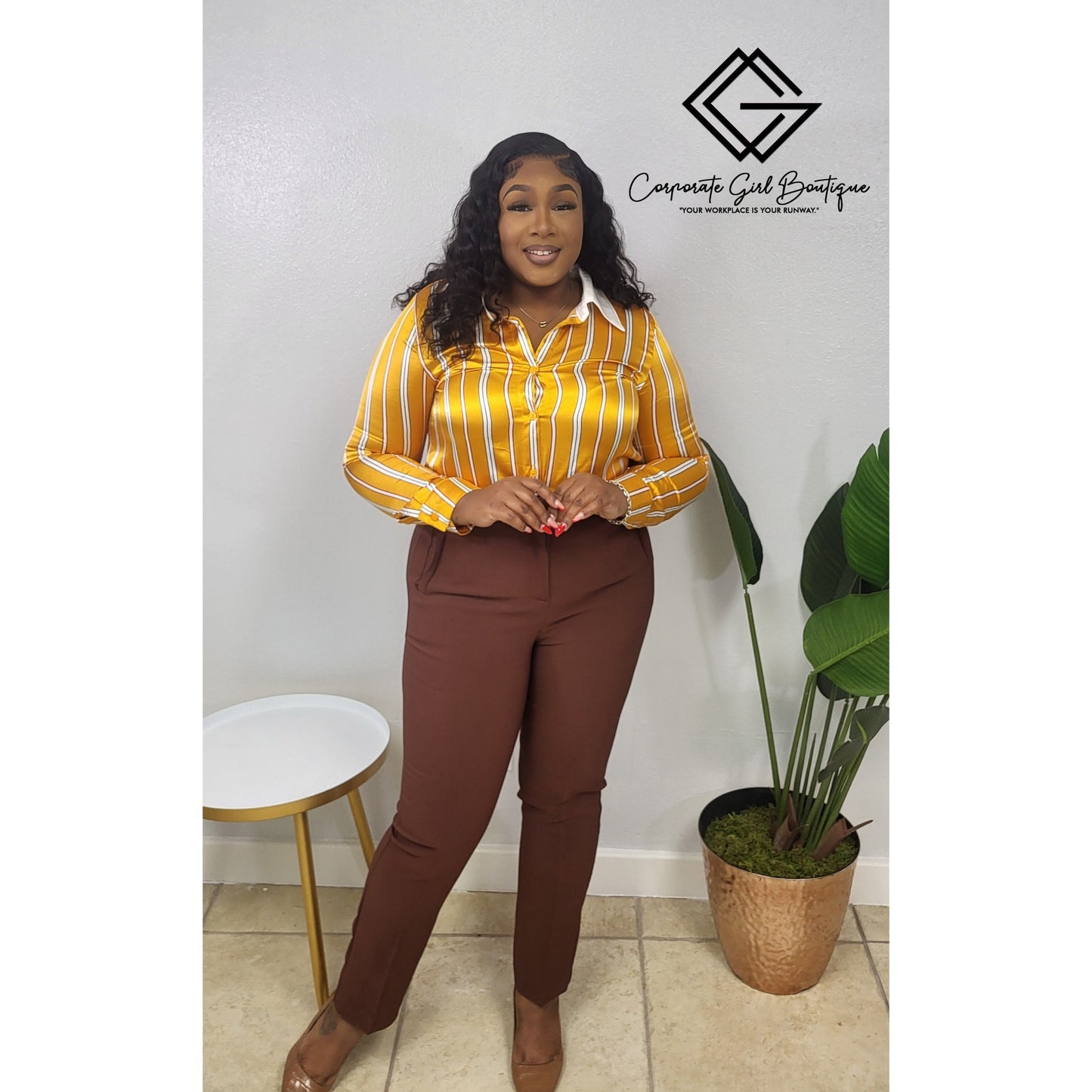 Satin Pin Stripped Blouse