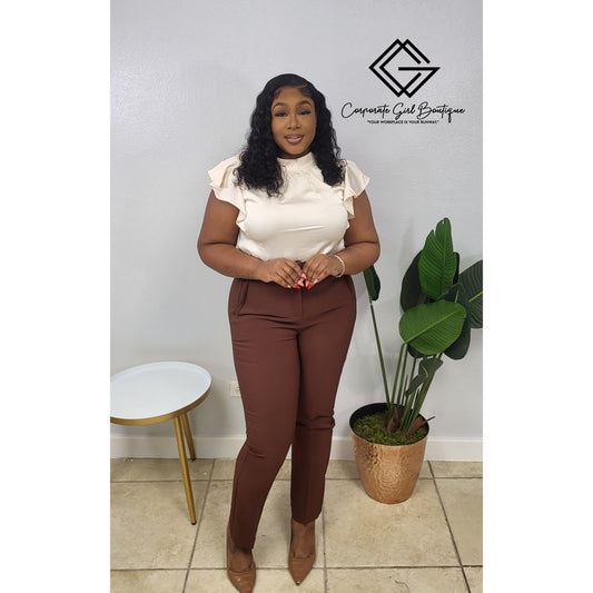 Satin Mock Neck Blouse