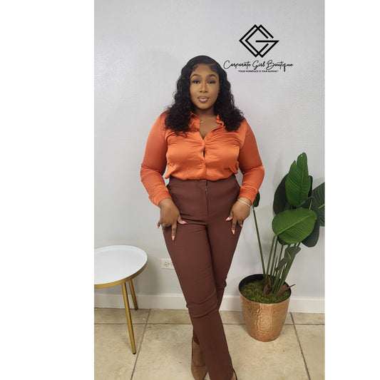 V Neck Satin Blouse