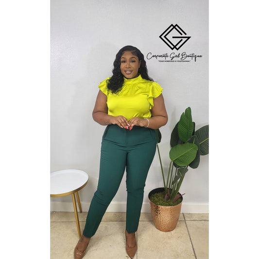 Satin Mock Neck Blouse