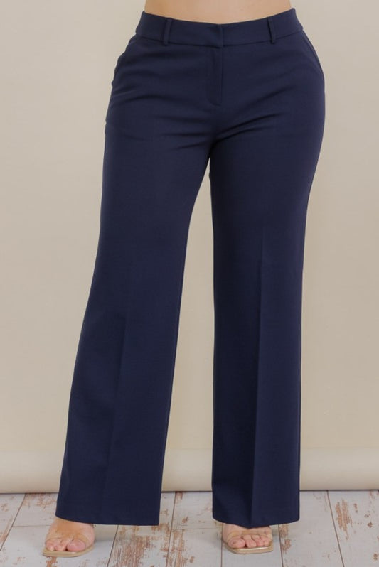 Wide Leg Dress Pants - Plus Size