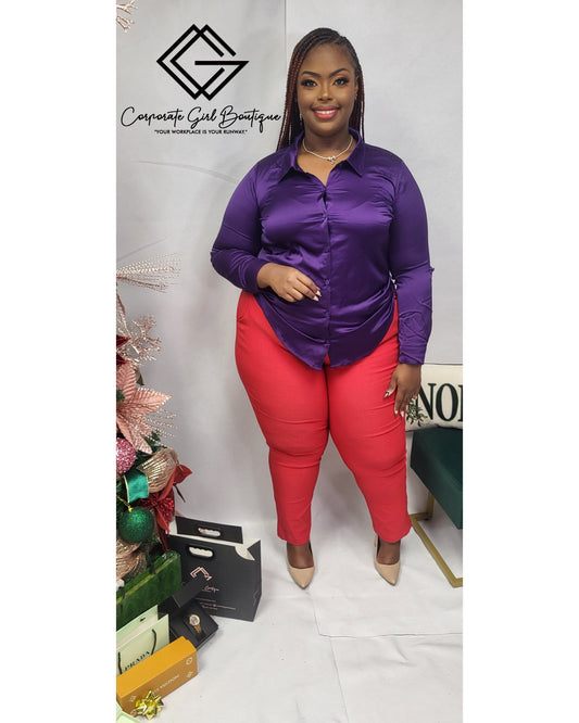 Office Worthy Orange Blouse-Plus size Blouse