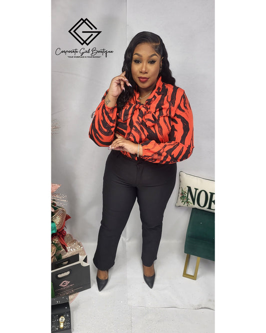 Abstract Bow Tie Blouse