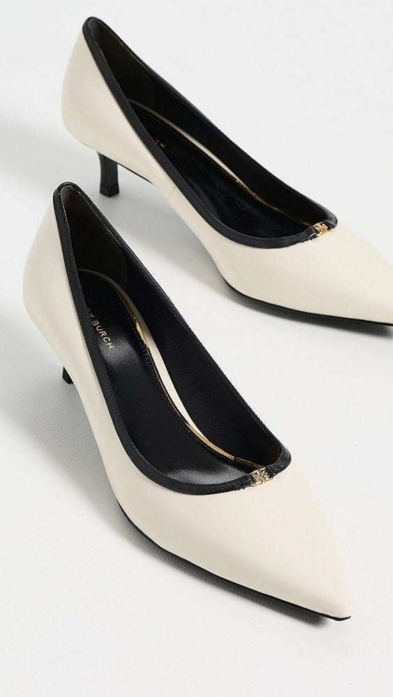 Tory Burch  Double T Buckle Kitten Heels