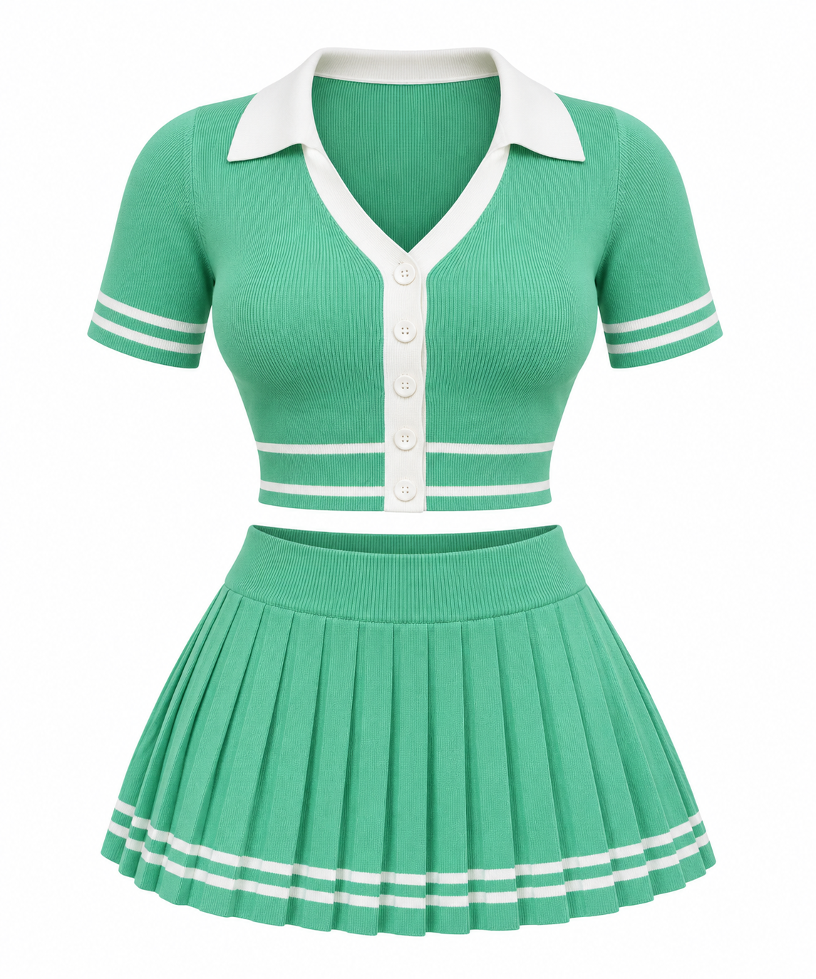 Two Piece Collared Skater Skirt