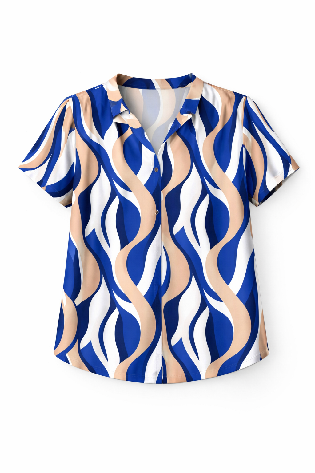 Water Ripple Short Sleeve Blouse