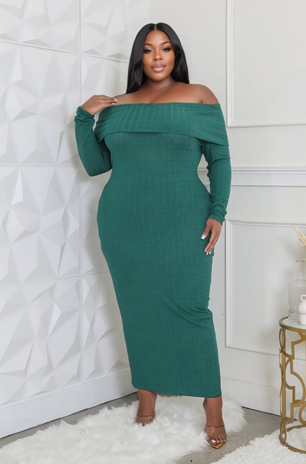 Off The Shoulder Long Sleeve Dress