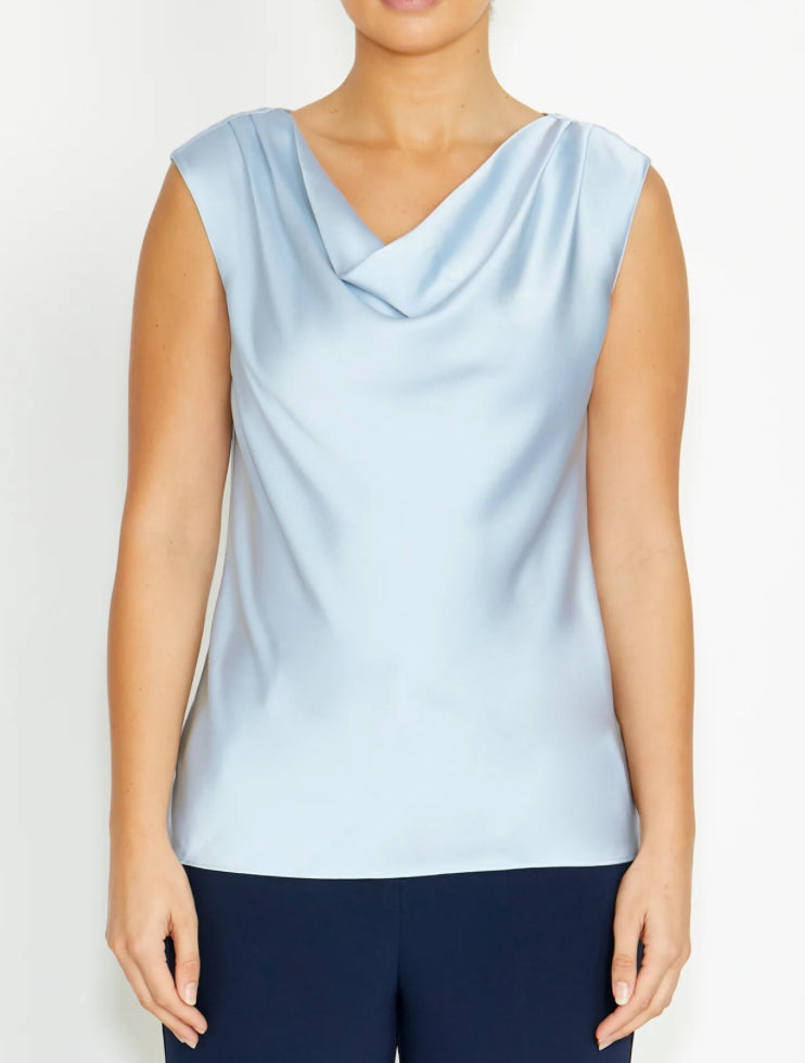 Satin Draped Collar Blouse