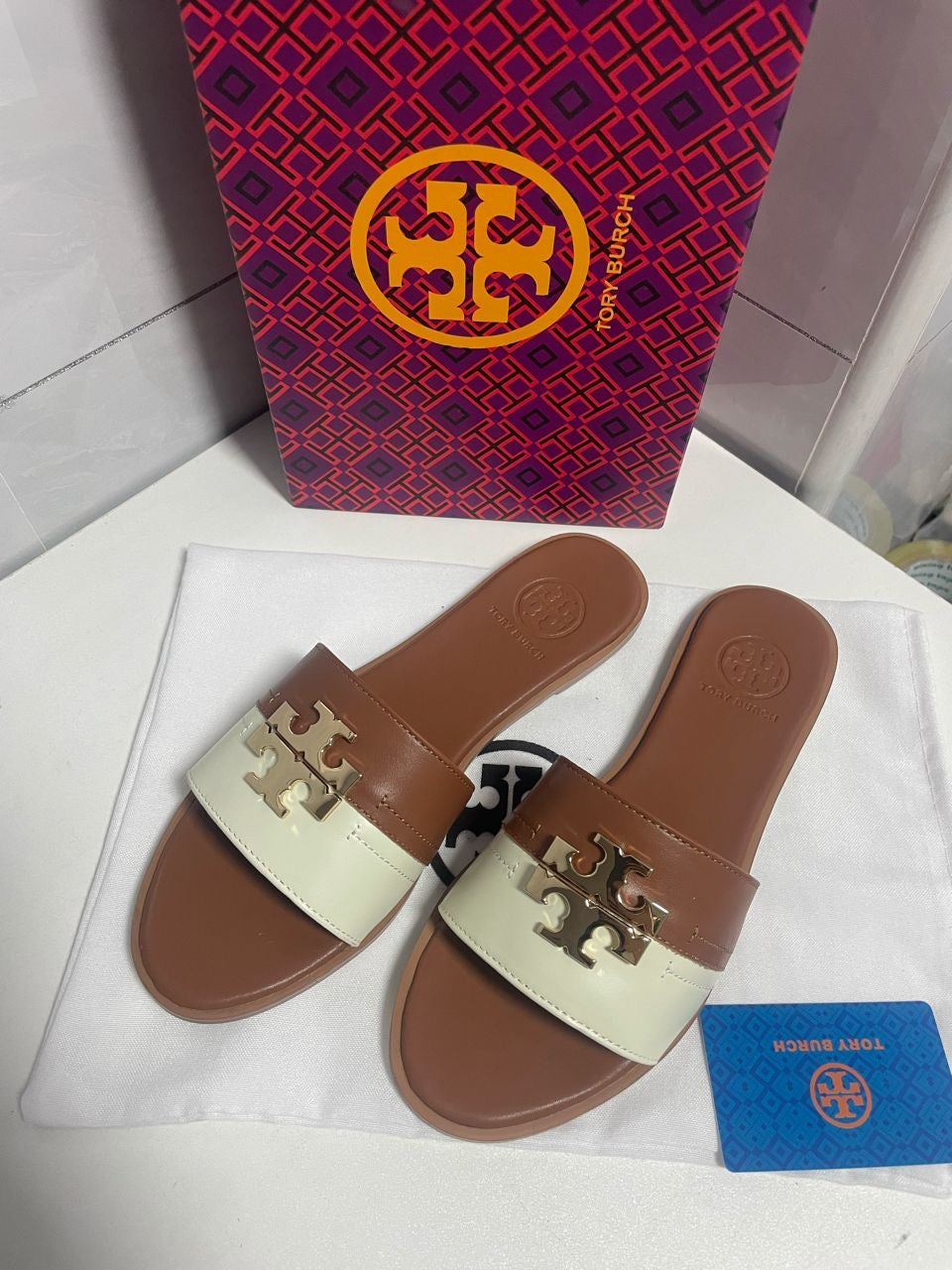 Two-Tone Tory Burch Slides