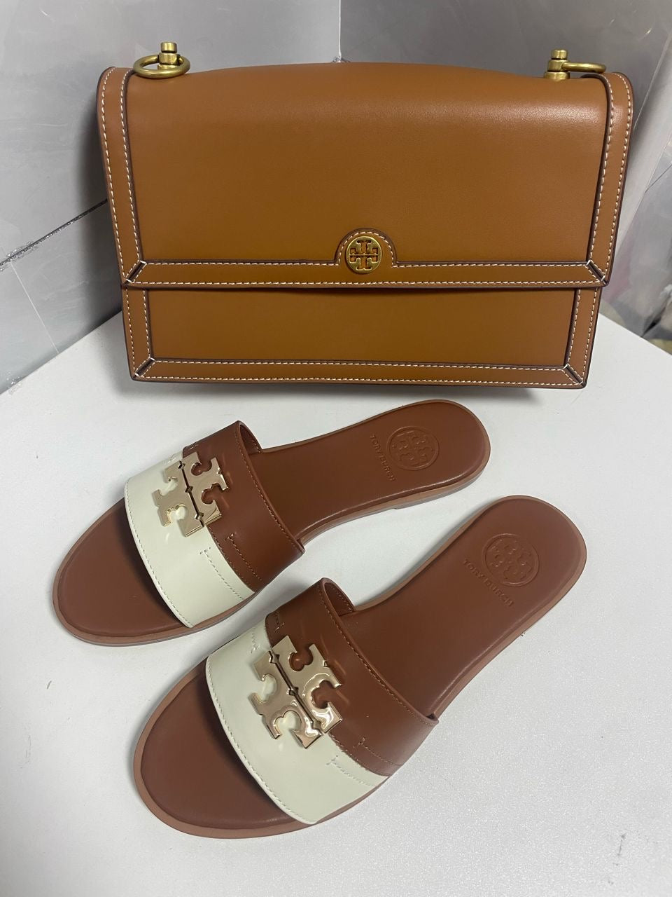 Two-Tone Tory Burch Slides