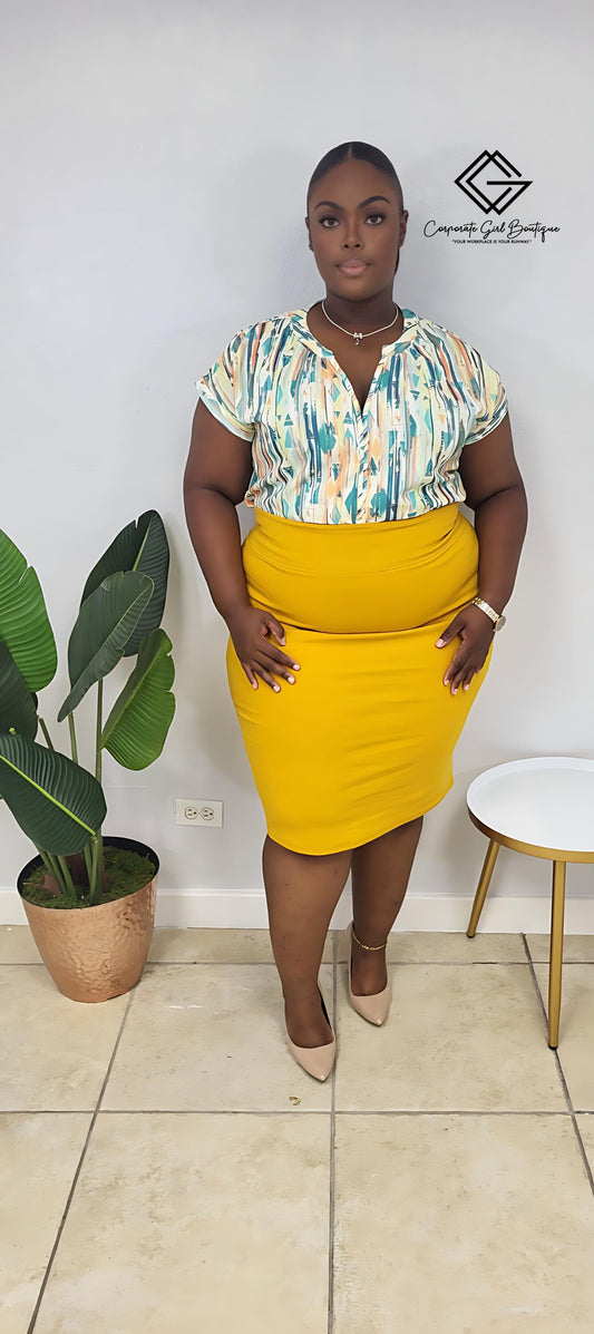 Cherokee Print V-Neck Blouse Plus Size