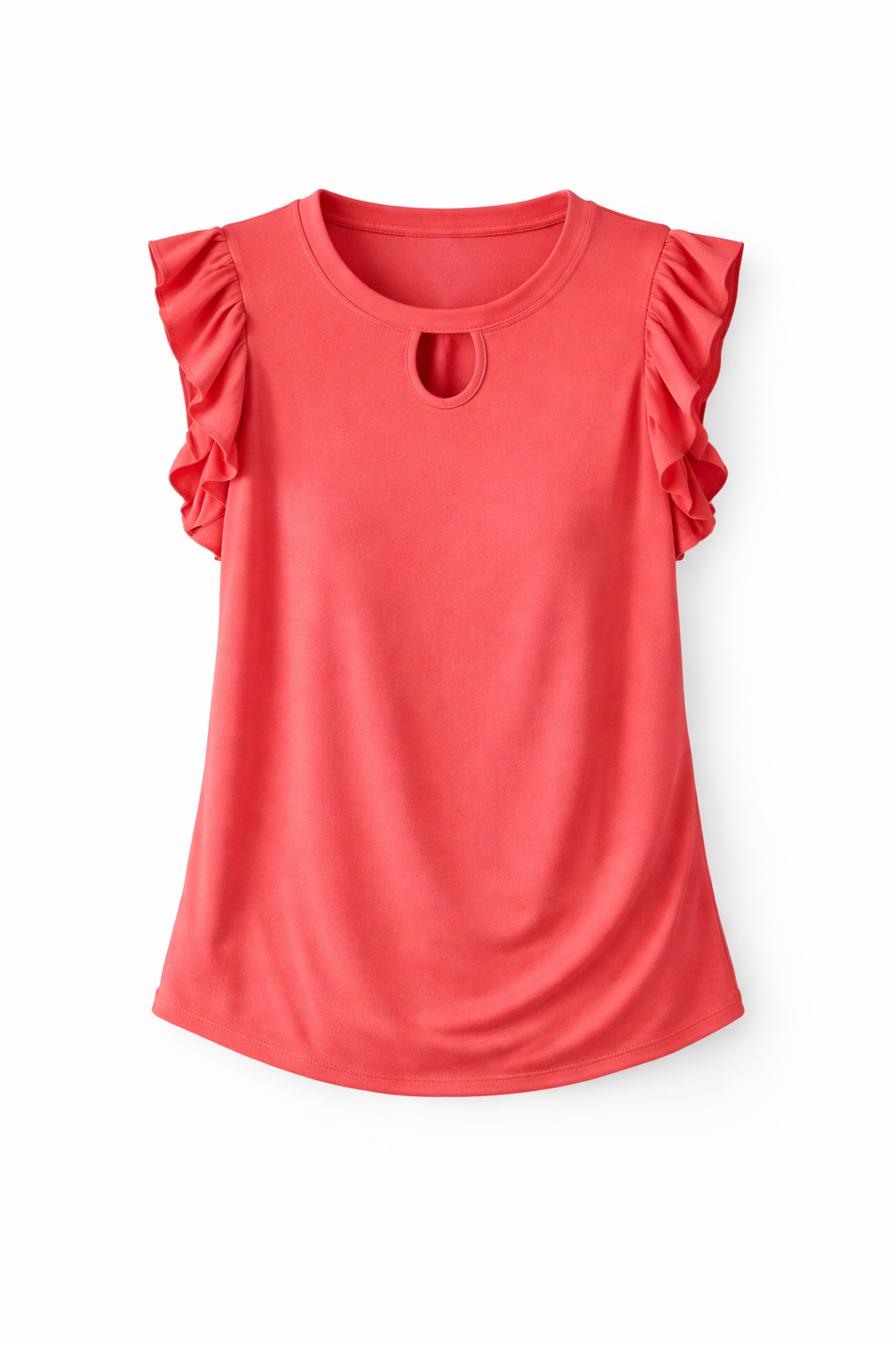 Keyhole Cap Sleeve Blouse -Plus Size
