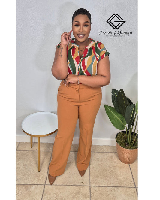 Water Ripple Short Sleeve Blouse