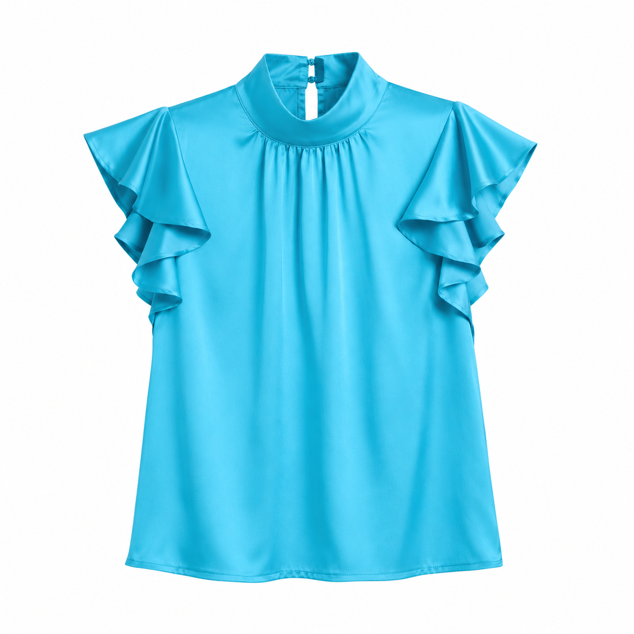 Satin Mock Neck Blouse