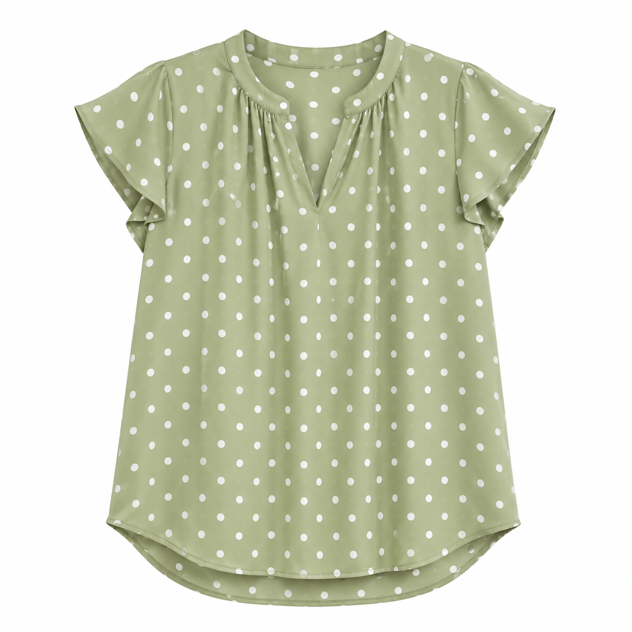 Polka Dot Short Sleeve Blouse
