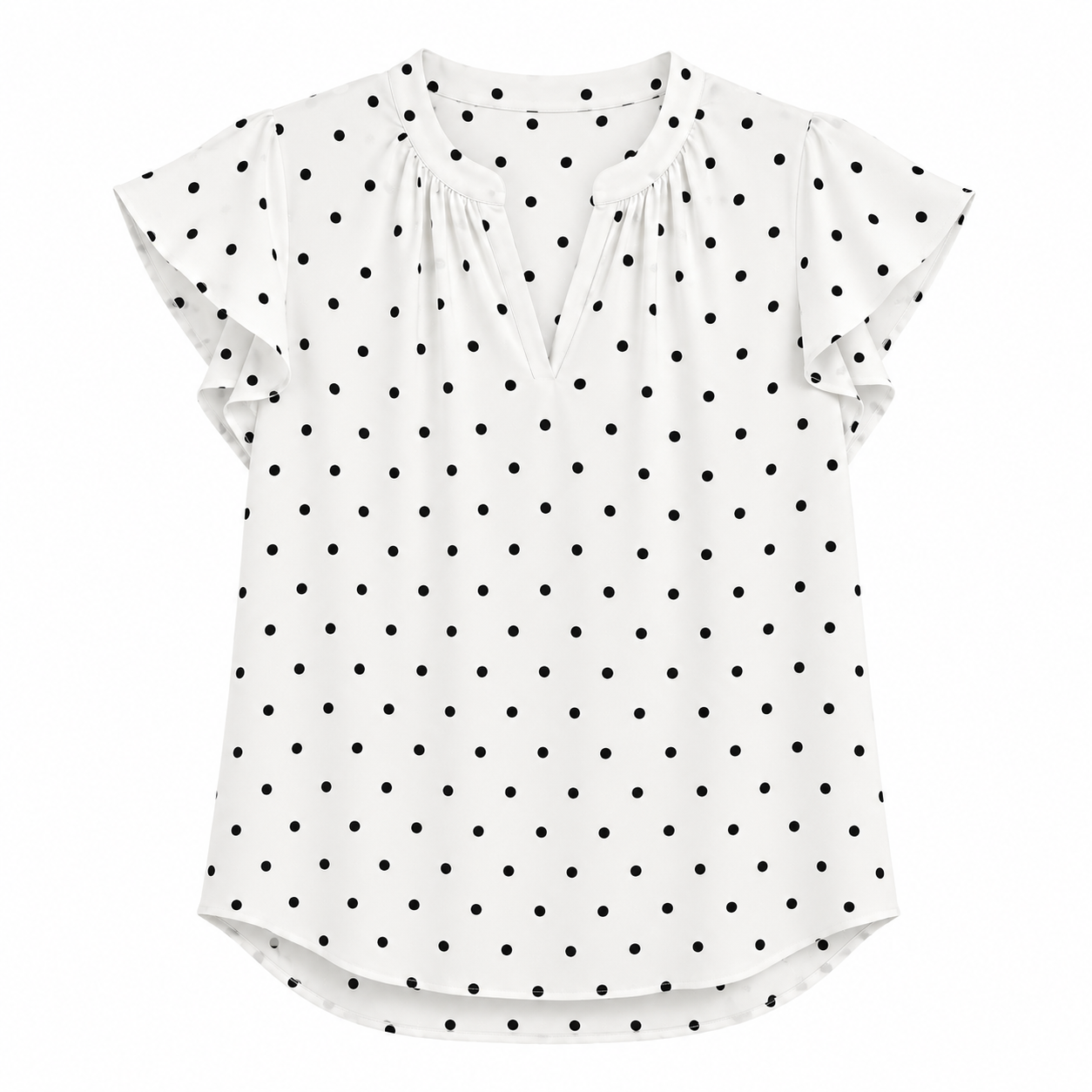 Polka Dot Short Sleeve Blouse
