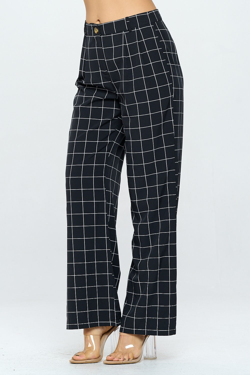 Boardroom Grid Wide Leg Pants