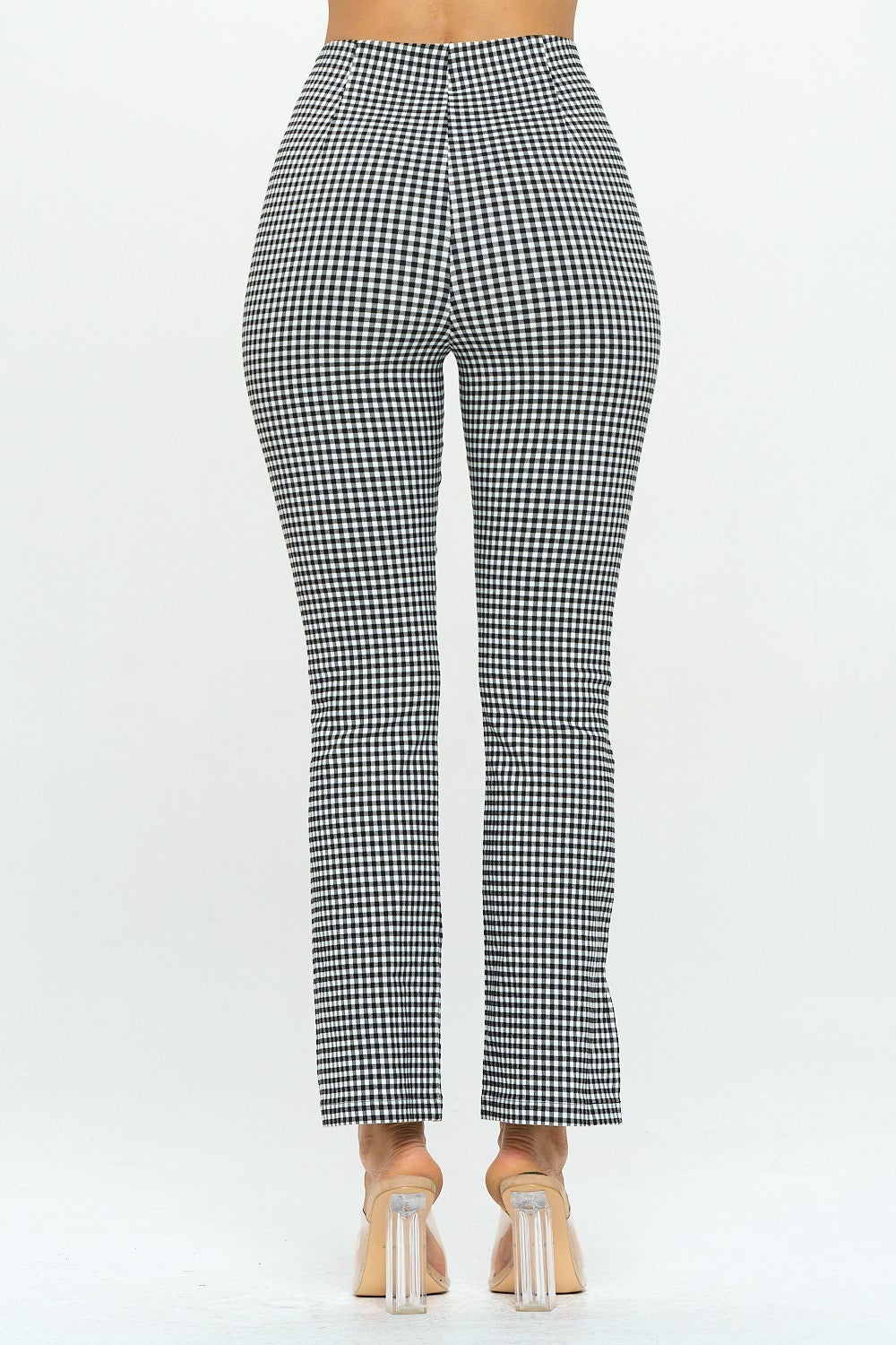 Executive Gingham Split-Hem Pant