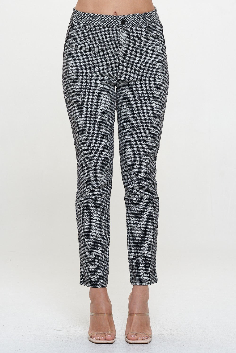 Textured Slim Fit Ankle Pants
