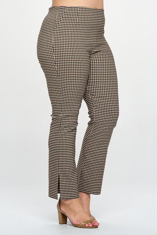 Maddison Plaid Split Hem Pants